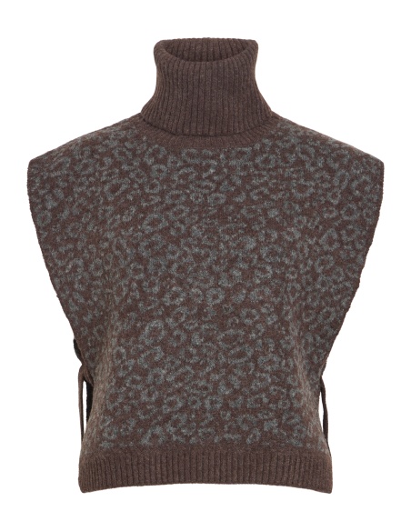 Poncho Léopard Coffee Bean VILEOLINE VILA - 4 | TOP